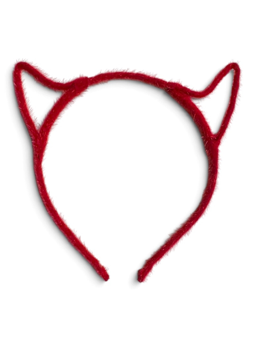 Red Fuzzy Devil Ears Headband for Halloween Costume